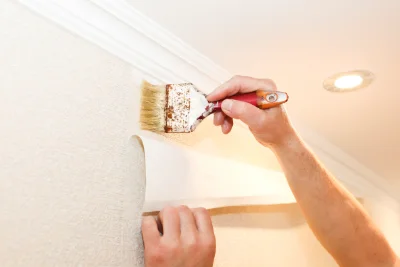 Pose de papier peint à Cademène — revêtements muraux et toiles de verre